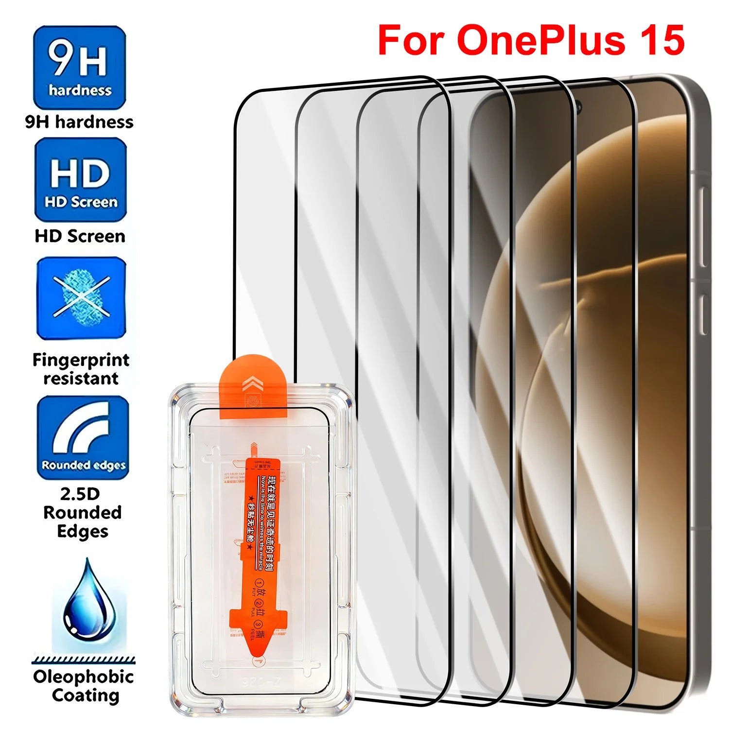 1-3Pack Easy Installation Screen Protector for OnePlus 15 Dust Free Tempered Glass Anti-Scratch Protective Film for One Plus 15