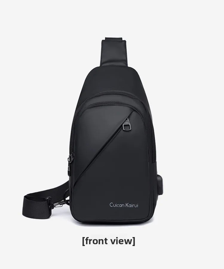 Men's Fashionable Casual Chest Bag Outdoor Cycling Waterproof Durable Sports Backpack Trendy Versatile Portable Crossbody Bag