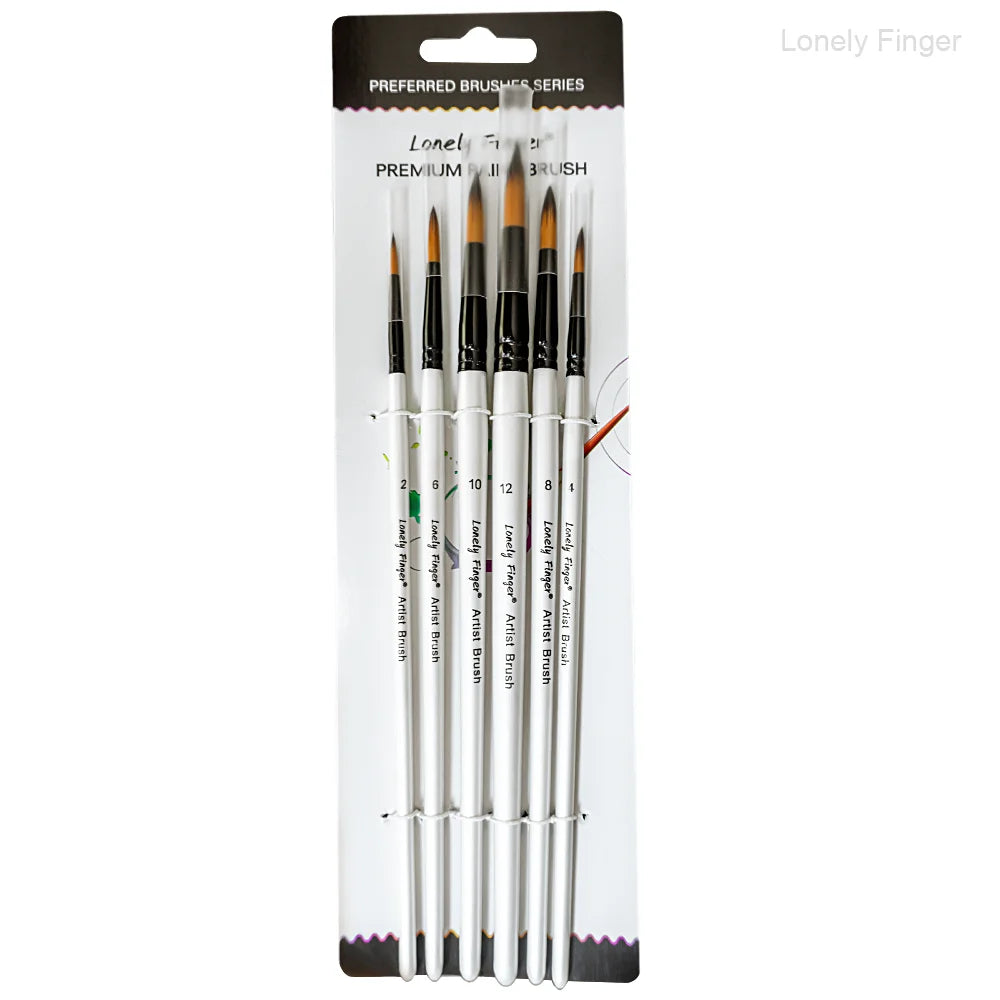 6/24/30Pcs Artist Paint Brush Set for Watercolor, Acrylic, Oil and All Media, Suitable for Canvas, Paper, Ceramic, Nylon Hair, W
