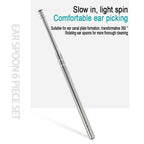 6pcs Stainless Steel Ear pick cleaning kit Clean your ear wax cleaner removal tool cleaner ear sticks Clean Tool Kit Care EBHL04