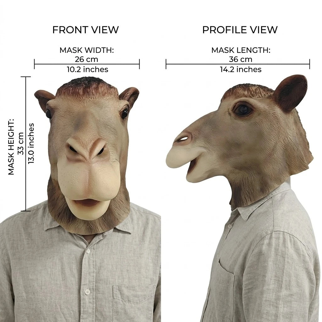 Camel Latex Mask Funny Animal Headgear Christmas Carnival Party Novelty Animal Full Head Mask Halloween Cosplay Head Cover
