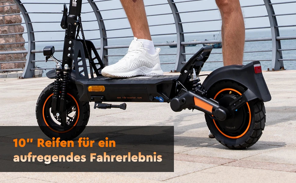 RCB NFC D5 ABE Ultra Electric Scooter for Adults ABE Certified 500W Motor 1600W Peak 27Ah Battery 110-130km Range 10 Inch Self-repairing Tires Double Brake Dual Suspension Turn Signals NFC APP