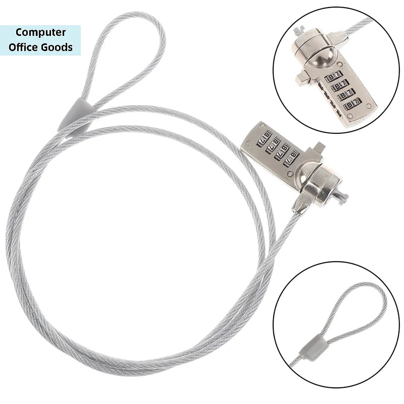 【4 Digit Security Password Computer Lock Anti-theft Chain For Notebook PC Laptop】 Main image