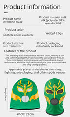 Boxing Mask Wrestling Mask Elastic Milk Silk Mask Lycra Fabric Print Halloween Party Dress Up Costume Party Mask