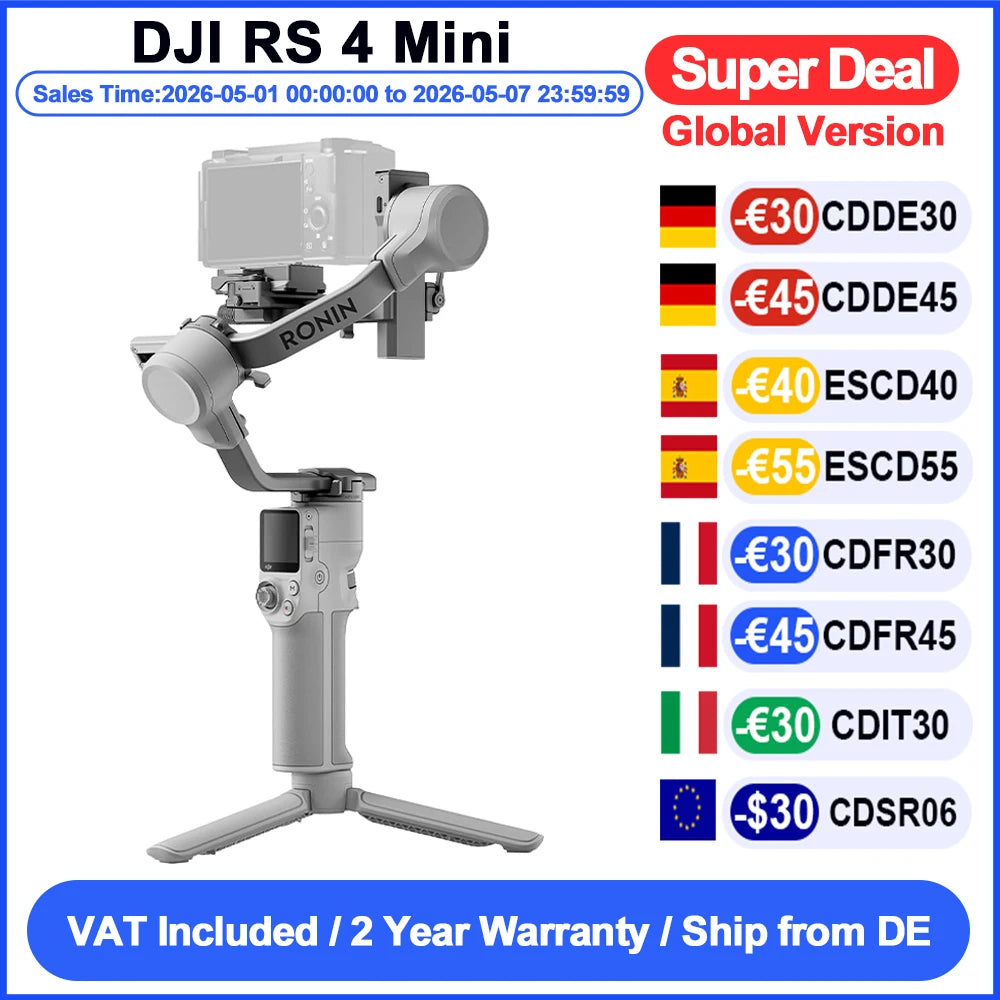 DJI RS 4 Mini Handheld Gimbal Stabilizer For Sony A7/ ZV Camera And Smartphones Intelligent Tracking Main image
