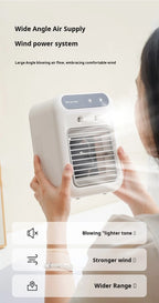 Mini USB Desk Fan Portable Quiet Cool Air Conditioner for Bedroom Home Use with Humidifying Spray Function Tabletop Fan