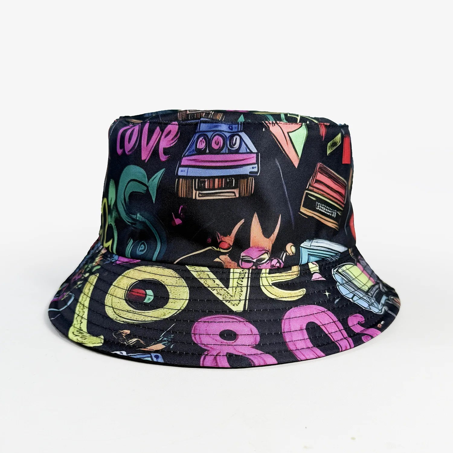 Classic Popular Funny Novelty 80S 90S Double-sided wear fisherman hat Outdoor Leisure Sunscreen Sun Hat Men Women bucket hats