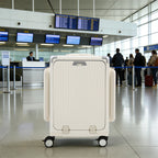 Modern 20in PC Luggage Suitcase Aluminum Alloy Hard Shell Travel Suitcase with 4 Wheels 3-open Structure for Trips