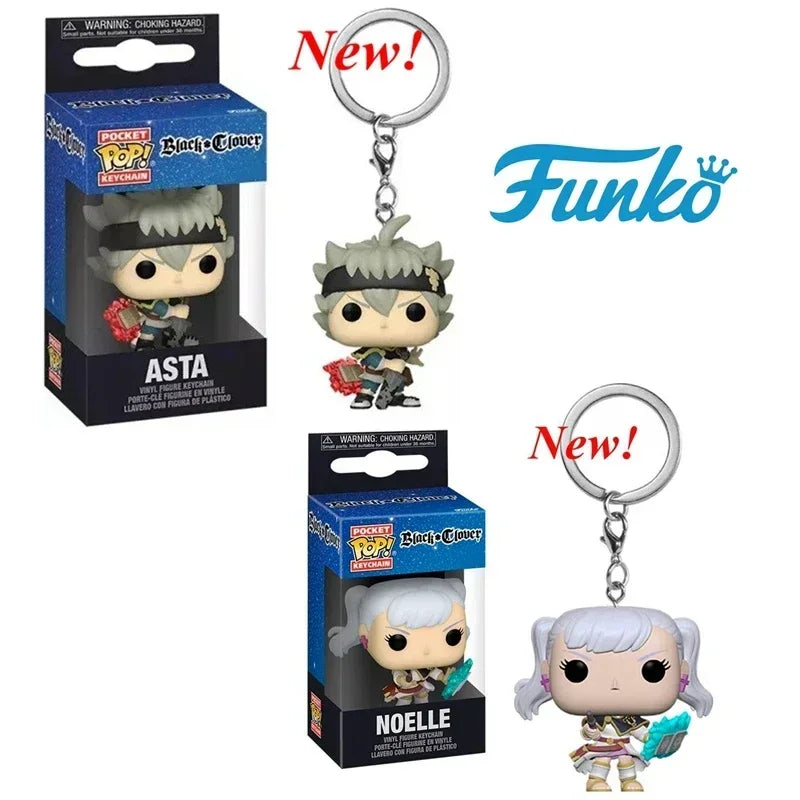 NEWest Arrival FUNKO with Box Keychain Black Clover Asta Noelle Yami Vinyl Action Figure Keychain Collectible Model Toy