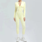 Women's Yoga Jumpsuit Hip Lift Sports Fitness Removable Padding Backless Zipper Leggings One-Piece Running Workout Gym Jumpsuit