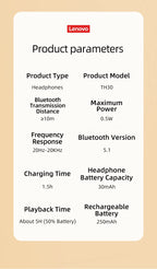 Choice Lenovo th30 wireless headphones Bluetooth earphone 5.0 foldable headset sport headphone game Fone Bluetooth earbuds