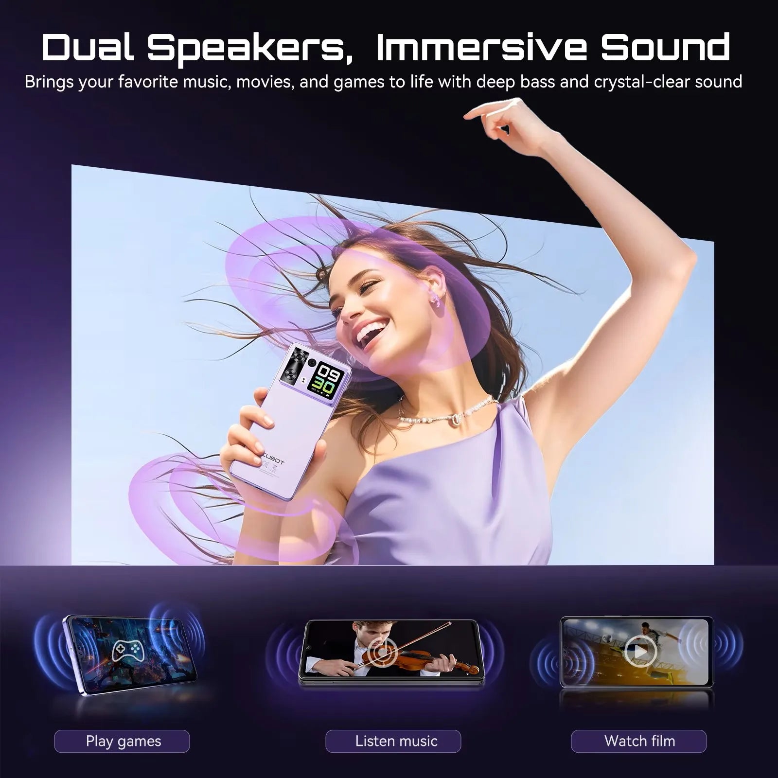 Cubot P90 Smartphone Android 15 24(12+12)GB + 256GB 6.88 "120Hz G100 64MP+16MP 5100mAh Mobile Phone NFC Face ID Fingerprint