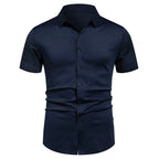 Men's Stretch Shirt Wrinkle Free Dress Shirts Regular Fit Short Sleeve Stretch Business Casual Button Down Shirts