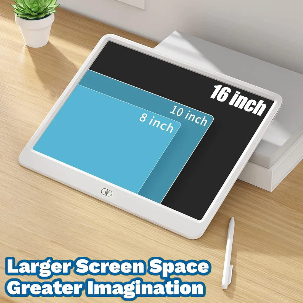 16 Inch Big LCD Writing Board 10 Inch Drawing tablet Kids Writing Painting Children Educational Toys for 3-12 Years Girls Boys