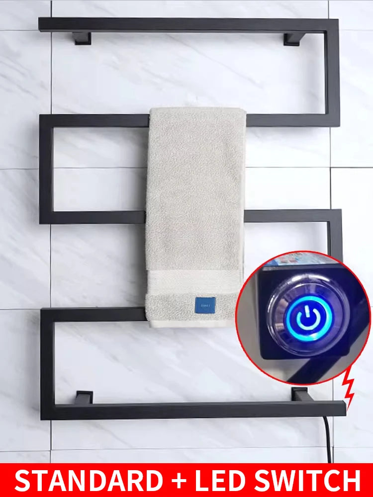 Intelligent timed temperature control electric towel rack clothes drying rack special-shaped bow 304 pendant
