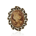 Vintage Victorian Design Queen's Cameo Brooch Pin, Antique Wedding Beauty Jewelry Gift, Elegant Style