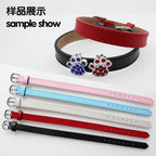 20pcs 10mm Genuine Real Leather Bracelet For Women Slide Letter Charms Wristband Jewelry Making DIY Pet Collar Keychain Band