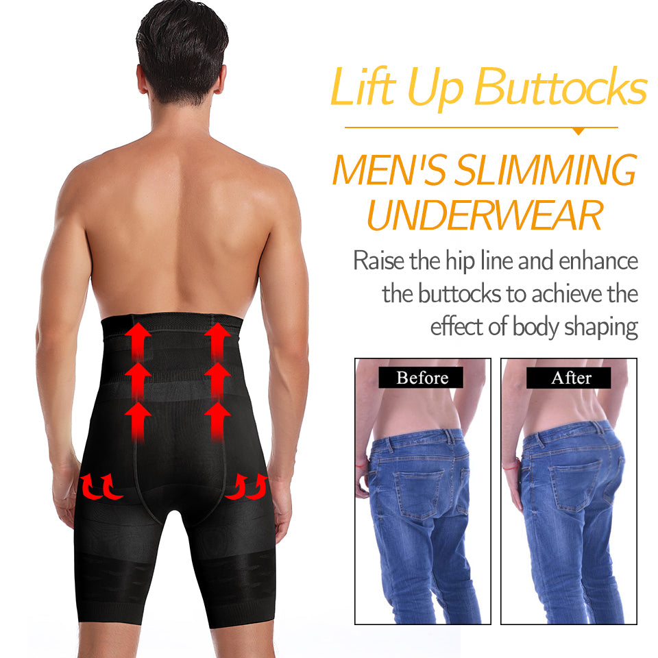 Men Body Shaper Tummy Control Shorts Shapewear Belly Girdle Boxer Briefs High Waisted Slimming Underwear Leg Compression Panties