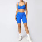 Seamless Yoga Sets Sports Fitness High Waist Hip-lifting Shapeing Trousers Backless Bra Suit Workout Gym Leggings Sets for Women