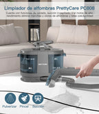 PrettyCare PC808 Cordless Carpet&Spot Vacuum Cleaner 1.4m Hose 30minutes Fabric Vacuum Cleaner with Wet Sprayer For Sofa Car