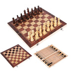 3 in 1 Wooden Chess Backgammon Checkers Travel Games Chess Set Board Draughts Entertainment Christmas Gift