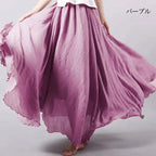 new 2020 Women Linen Cotton Long Skirts Elastic Waist Pleated Maxi Skirts Beach Boho Vintage Summer Skirts Faldas Saia