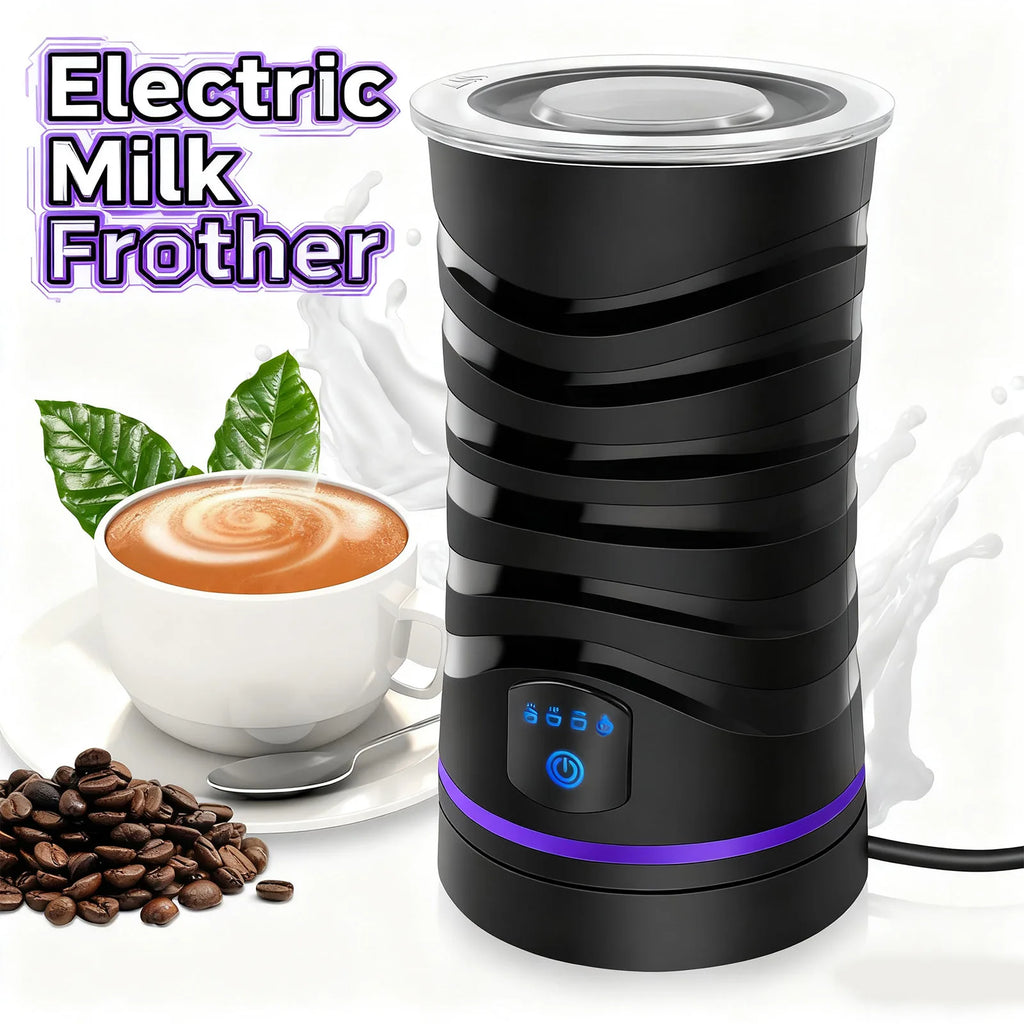 Milk Frother Electric 4 in 1 - Automatic Milk Frothers 600ml Large Capacity Milk Steamer Silent Operation Milk Heater and Warmer