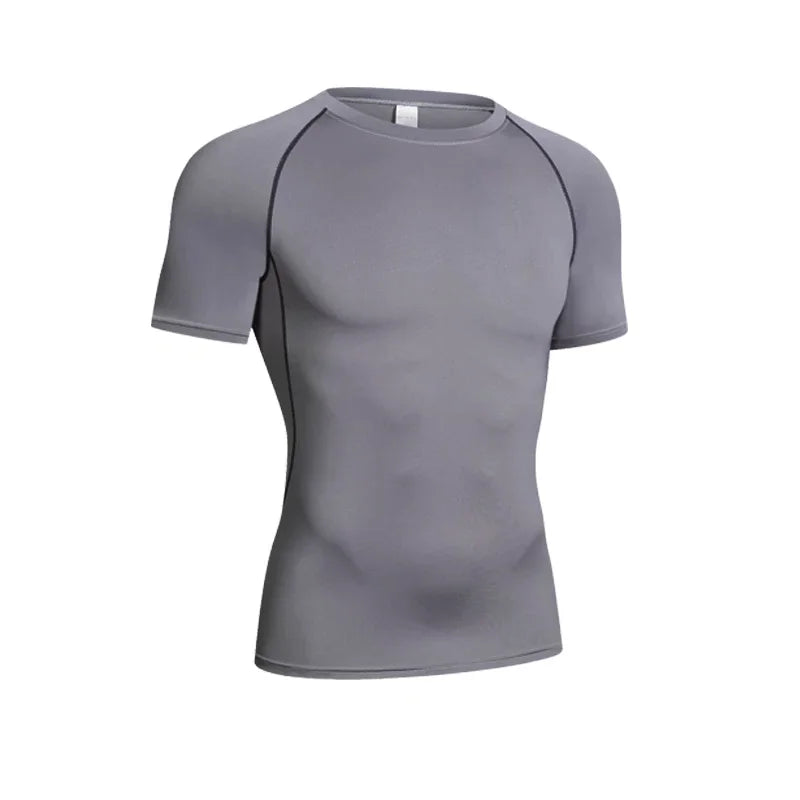 Men's Compression Long Sleeve Shirt Black Fitness T-shirt Male Running  Quick Drying Gym Top Sun Protection Sports Base Layer