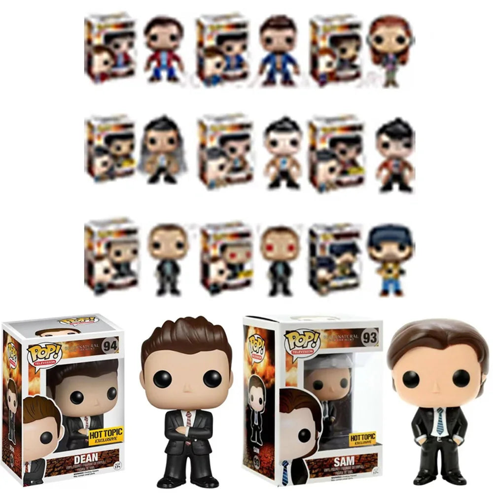 Funko Pop Supernatural Sam #93 Dean #94 Castiel #95 Charlie Crowley Bobby Singer Action Figure Toys POP-SPN Vinyl Doll Kids Gift