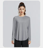 STOUREG Yoga Cover Up, Breathable Sportswear, Loose Fitness Shirt, Plus Size Workout Tops, Summer Cooling T-shirt