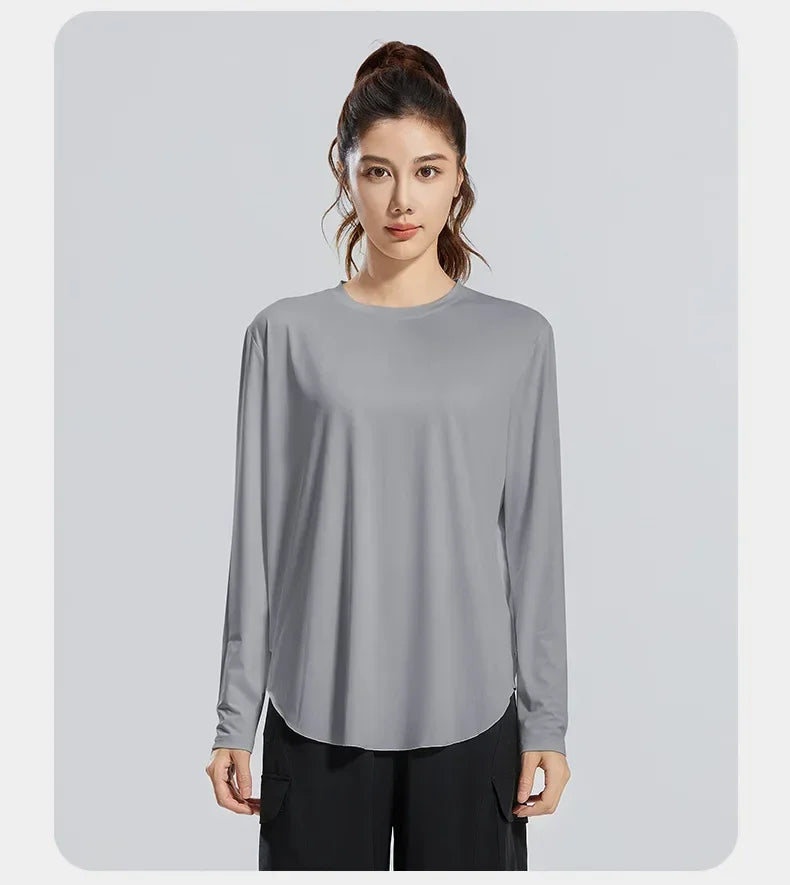 STOUREG Yoga Cover Up, Breathable Sportswear, Loose Fitness Shirt, Plus Size Workout Tops, Summer Cooling T-shirt