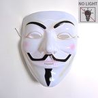 V For Vendetta Mask Cosplay Guy Fawkes Hacker Glowing Mask For Halloween Carnival  Decor Props