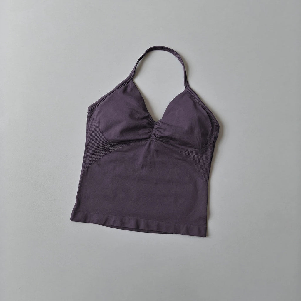 Longline Strappy Top Yoga Vest Woman Backless Tank Tops Sports Fitness Bras Running Workout Gym Halter