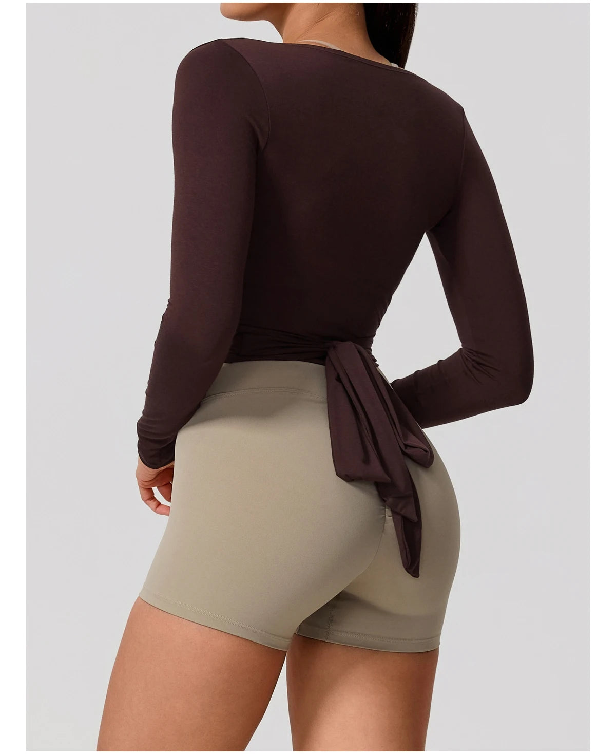 New Summer Women's Yoga Long Sleeve One Piece Strap Yoga Clothing Female Training Premium Ballet Wrap TopsWoman Gym Sports Top