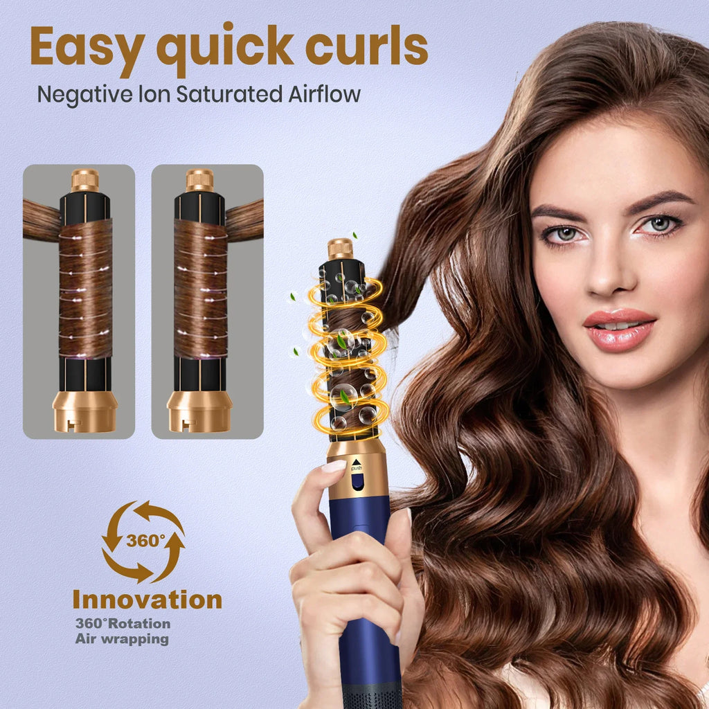 6 in 1 Hair Dryer Brush Hot Comb Set Professional Curling Iron Hair Straightener Styling Tool Air styling Hair Dryer Household