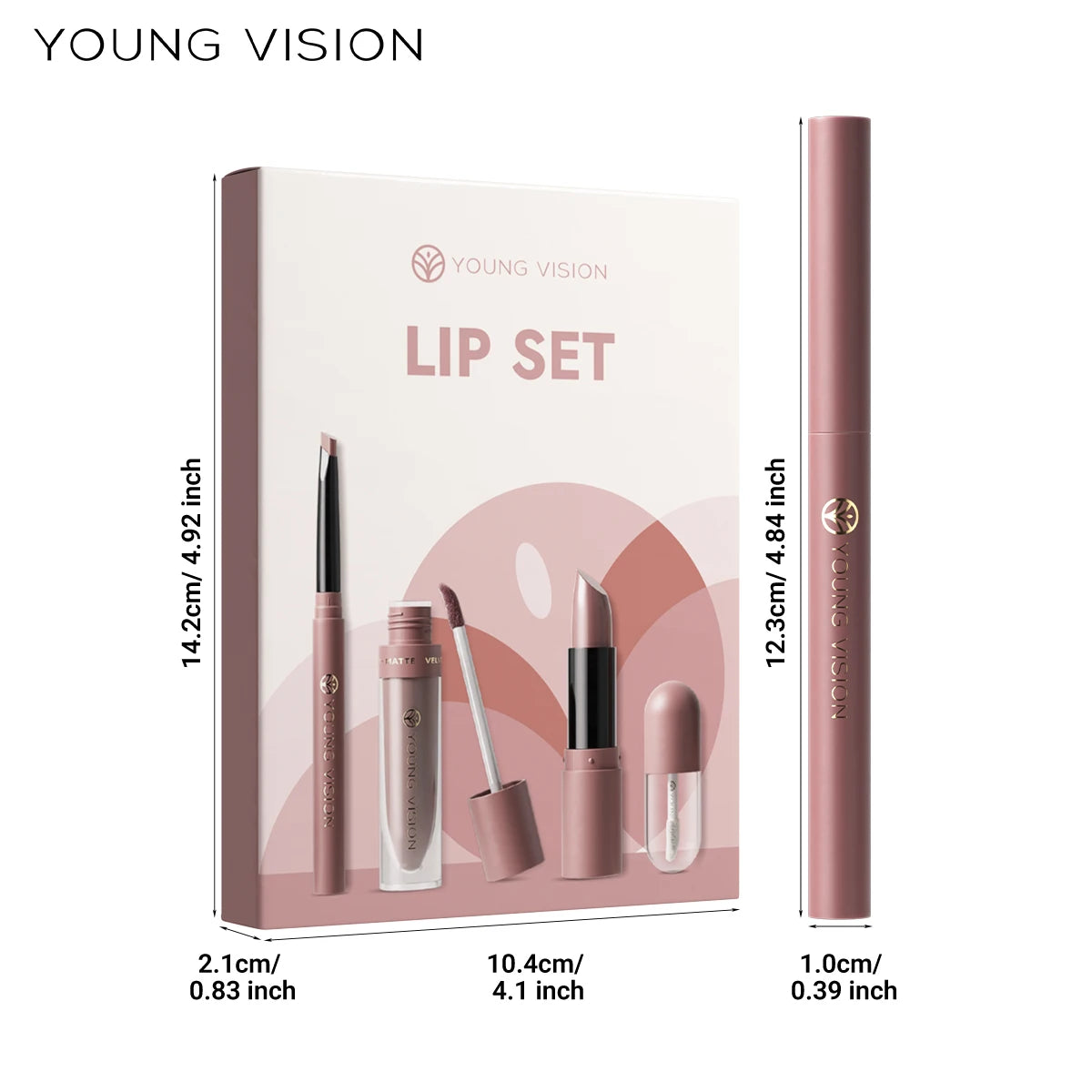 4pcs/Set Long Lasting Waterproof Lip Makeup Kit - Soft Smooth Creamy Lipliner Lipstick & lip gloss lip oil Set