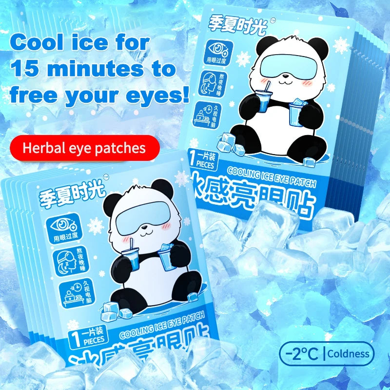 20/40 Pcs Box Hot Selling Disposable Ice Eye Patches Hydrogel Eye Protection Relieve Fatigue Herbal Cold Compress Eye Masks