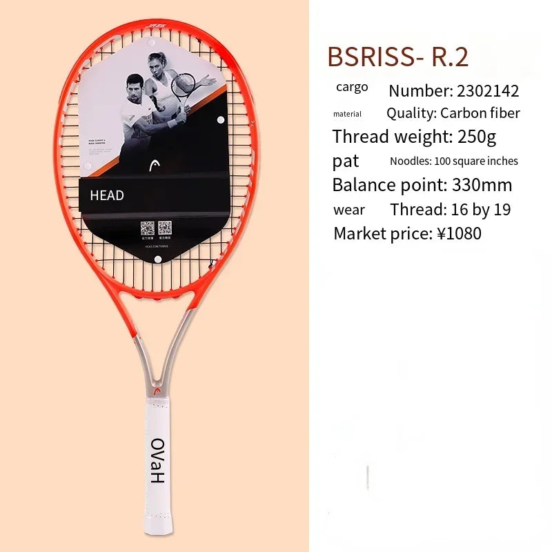 HEAD 2026 New Carbon Tennis Racket for Men Women Tenis Raquete Blue
