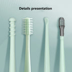 Double-headed spiral silicone ear cleaning swabs set - washable and reusable for ear wax removal and ear cleaning tools