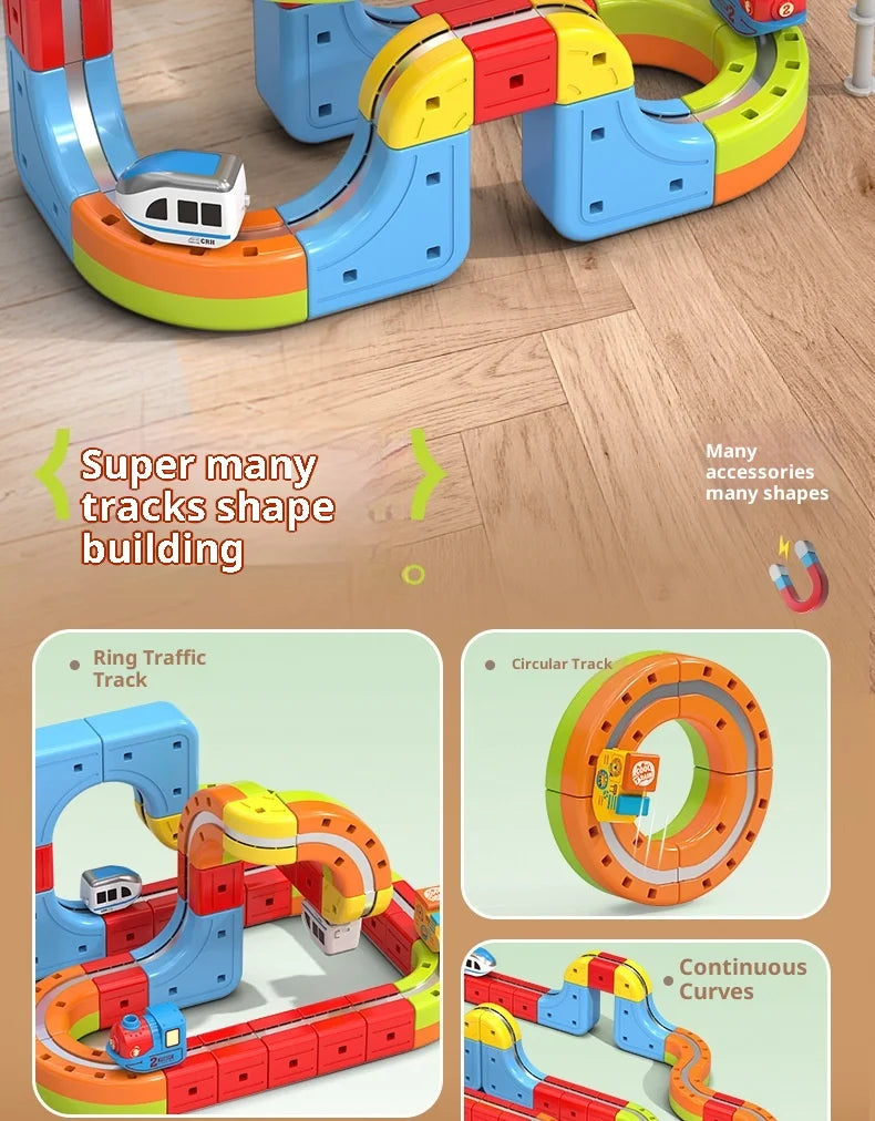 Magnetic Bullet Train Set For Kids With Electric Locomotive Diy Track Building Blocks Stem Educational Construction Toy Birthday