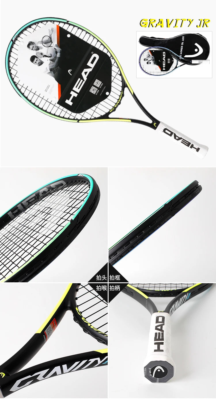HEAD 2026 New Carbon Tennis Racket for Men Women Tenis Raquete Blue