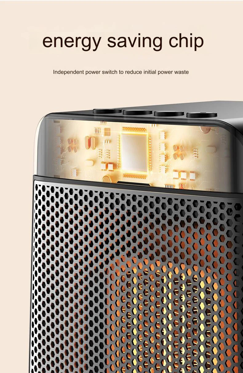 Portable Electric Heater Portable Desktop 1000W PTC Heating Fan Warm Air Blower for Household Office Mini Space Heater