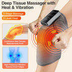 3 Vibrations 5 Levels Hot Compress Shoulder Elbow Massage Knee Support Brace, Electric Heating Knee Protection Belt