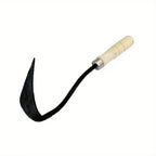 1pc, Wooden Handle Crooked Hoe, Multifunctional Garden Digger, Metal & Wooden Garden Tool, Seedling Hoe for Home Gardening