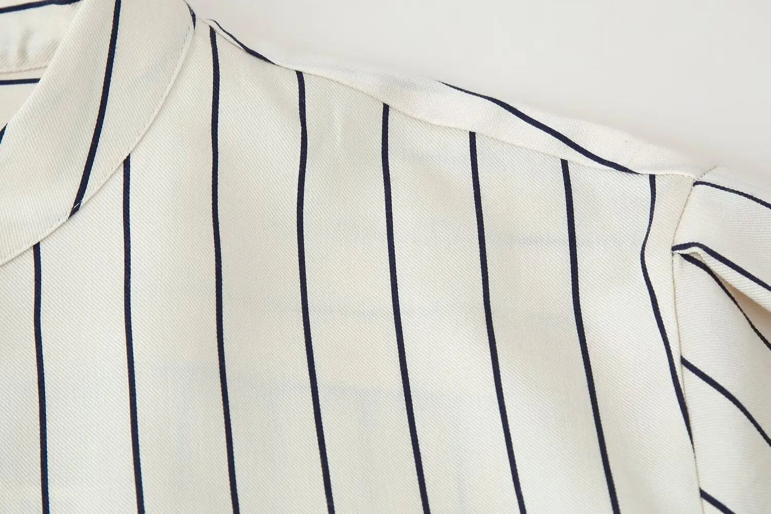 HH Women Spring New Fashion Vintage Versatile Beige Striped Puffy Sleeve Shirt+High Waisted Loose Pleated Casual Long Pants Set