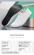 Black Water Shoes Unisex Quick Dry Non-Slip Aqua Shoes Breathable Beach Swimming Diving Wading Sneakers for Men Women Outdoor Sp