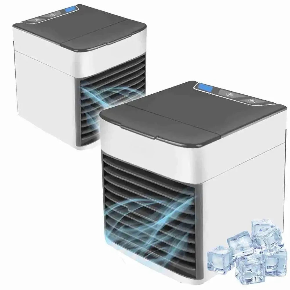 Mini Air Conditioner Portable USB with Humidifier,  Ice Cooling, perfect for summer heat,  ideal for desks and small spaces.