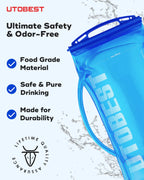 UTOBEST 1L/1.5L/2L/3L Hydration Bladder Water Reservoir Water Bag BPA Free for Running Cycling Hiking