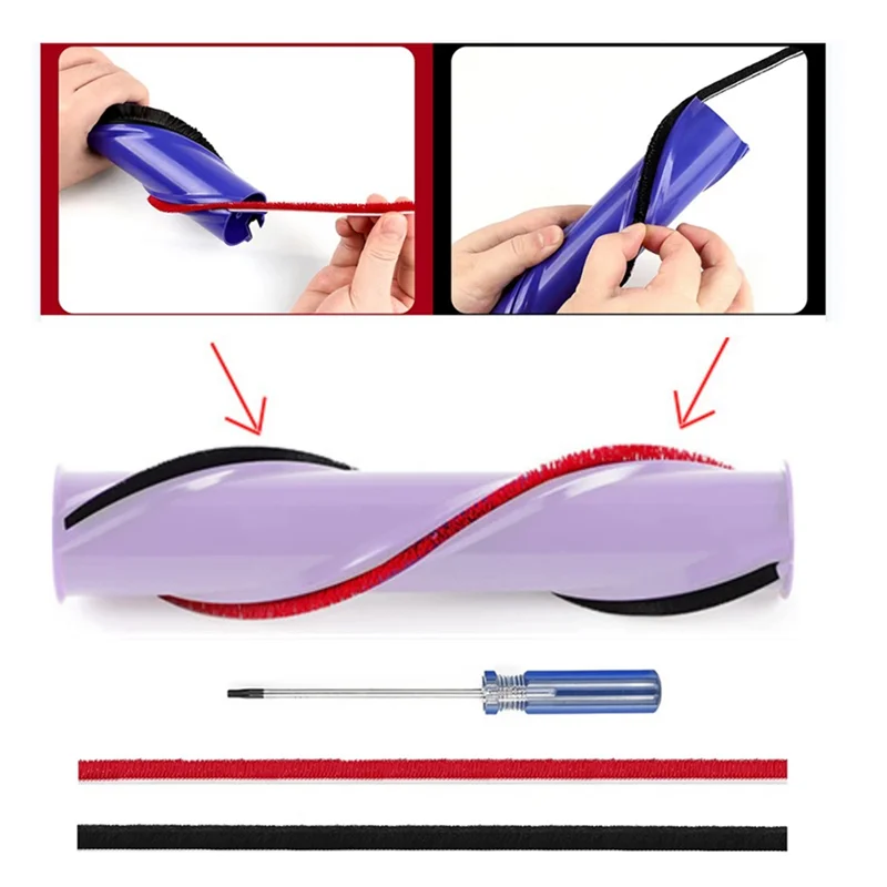 【Shopper’S Favorite】7Pcs Soft Plush Strip For Dyson V7 V8 V10 V11 Vacuum Cleaner Attachments Roller Brush Replacement Parts