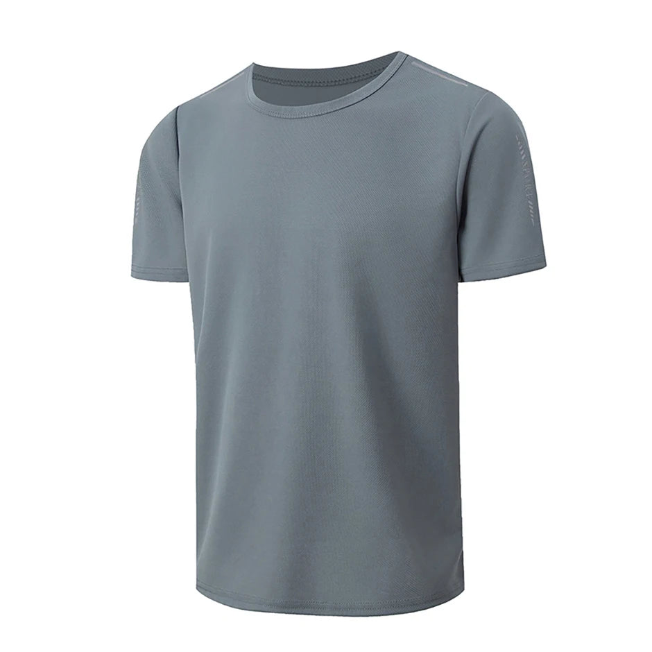 4/1 Pcs Men's Summer Multicolor Quick-drying Sports Short Sleeve Loose Breathable Fitness Running Badminton T Reflective Strip